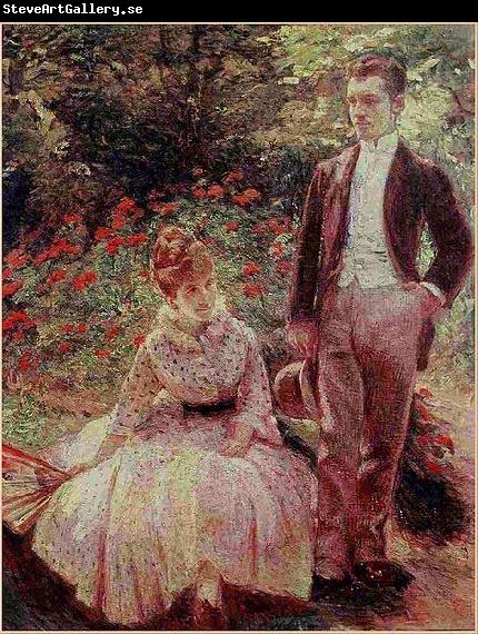 Marie Bracquemond The Artist Son and Sister in the Garden at Sevres